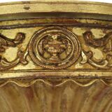 Gilded Baroque Style Mirror With Console Acanthus France