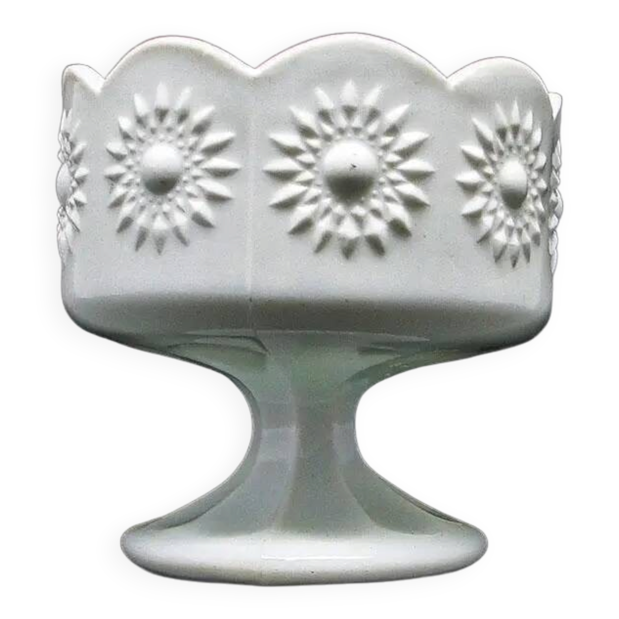 Sugar bowl postmodernism, pressed glass, Ząbkowice, Poland, 1970s