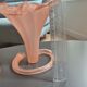 Pair of vintage Italian vases "Lilly" — pale pink frosted glass