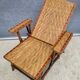 Riviera chaise longue • Art Deco • red and black rattan