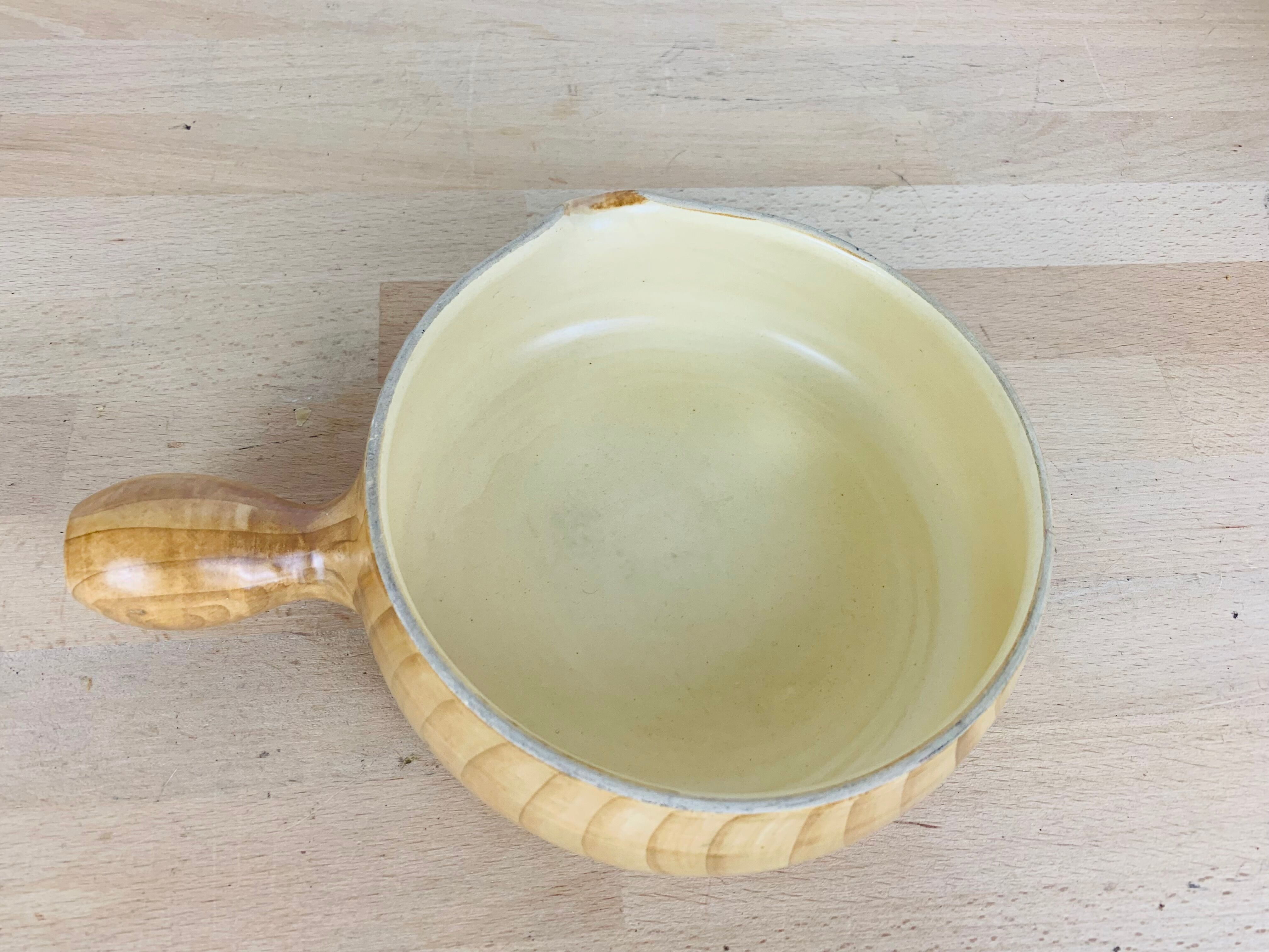 Pitcher and pan Grandjean Jourdan Vallauris, ceramic wood effect