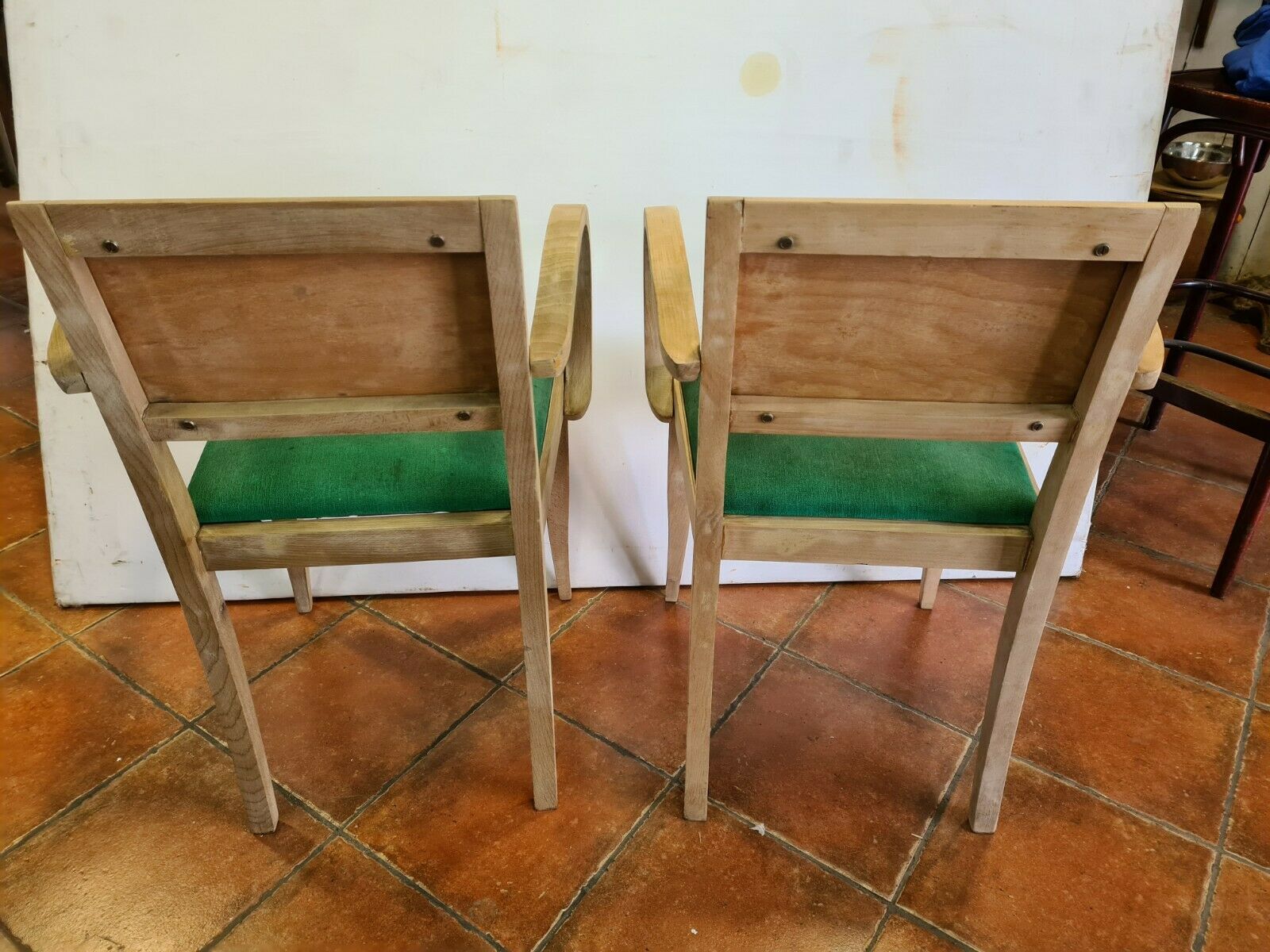 Paire de fauteuils bridges en hêtre