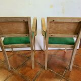 Beech bridge chairs pair