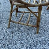 Table + 4 rattan chairs 1960/70