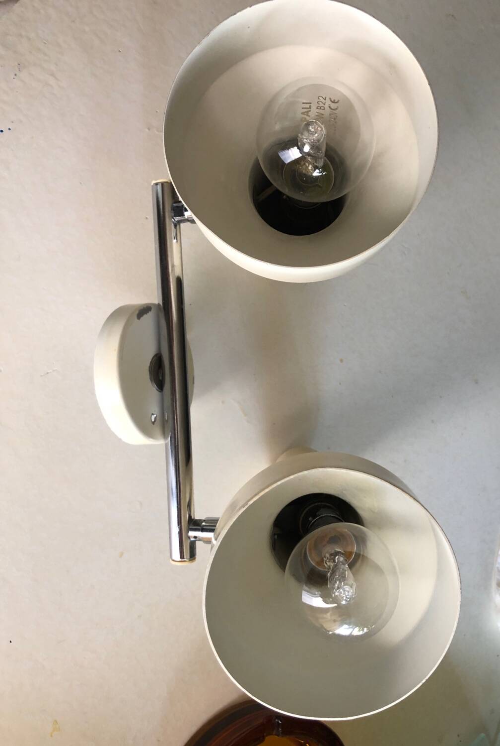 Metal wall lights, 1970.