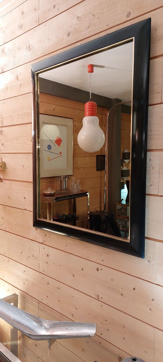 Miroir métal et laiton, 94x75 cm