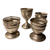 Ensemble de coquetier en argent et métal argenté