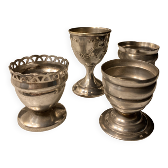 Silver and silver plated egg cup set