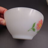 Set of 7 bowls in arcopal -flower décor - vintage around 1970