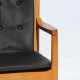 Fauteuil, modèle 1788, en cuir noir conçu par Hans J. Wegner