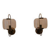 Pair of brass wall lights