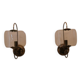 Pair of brass wall lights