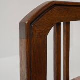 Art Nouveau Armchair in Oak with Floral Upholstery, Belgium, 1900s