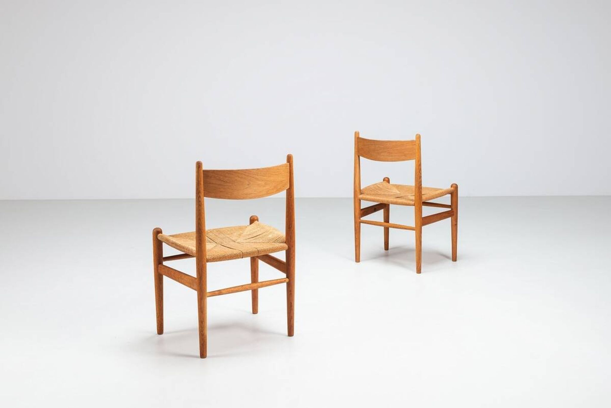 Hans Wegner model CH36 dining chairs in oak Carl Hansen & Son Denmark 1970
