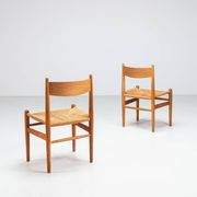 Hans Wegner model CH36 dining chairs in oak Carl Hansen & Son Denmark 1970