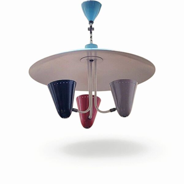 Suspension des années 1950 – Hala Zeist H. Busquet design néerlandais   Lampe de design vintage