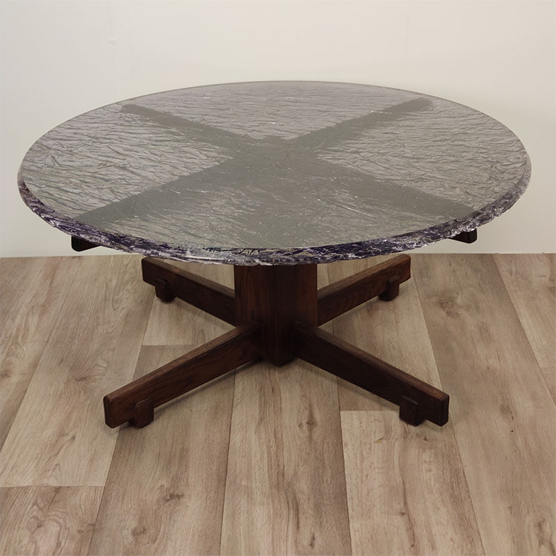 Vintage coffee table in resin and rosewood around 1960