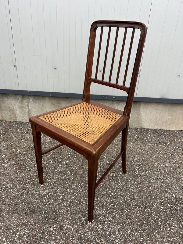 Chaise en bois et cannage, 1900