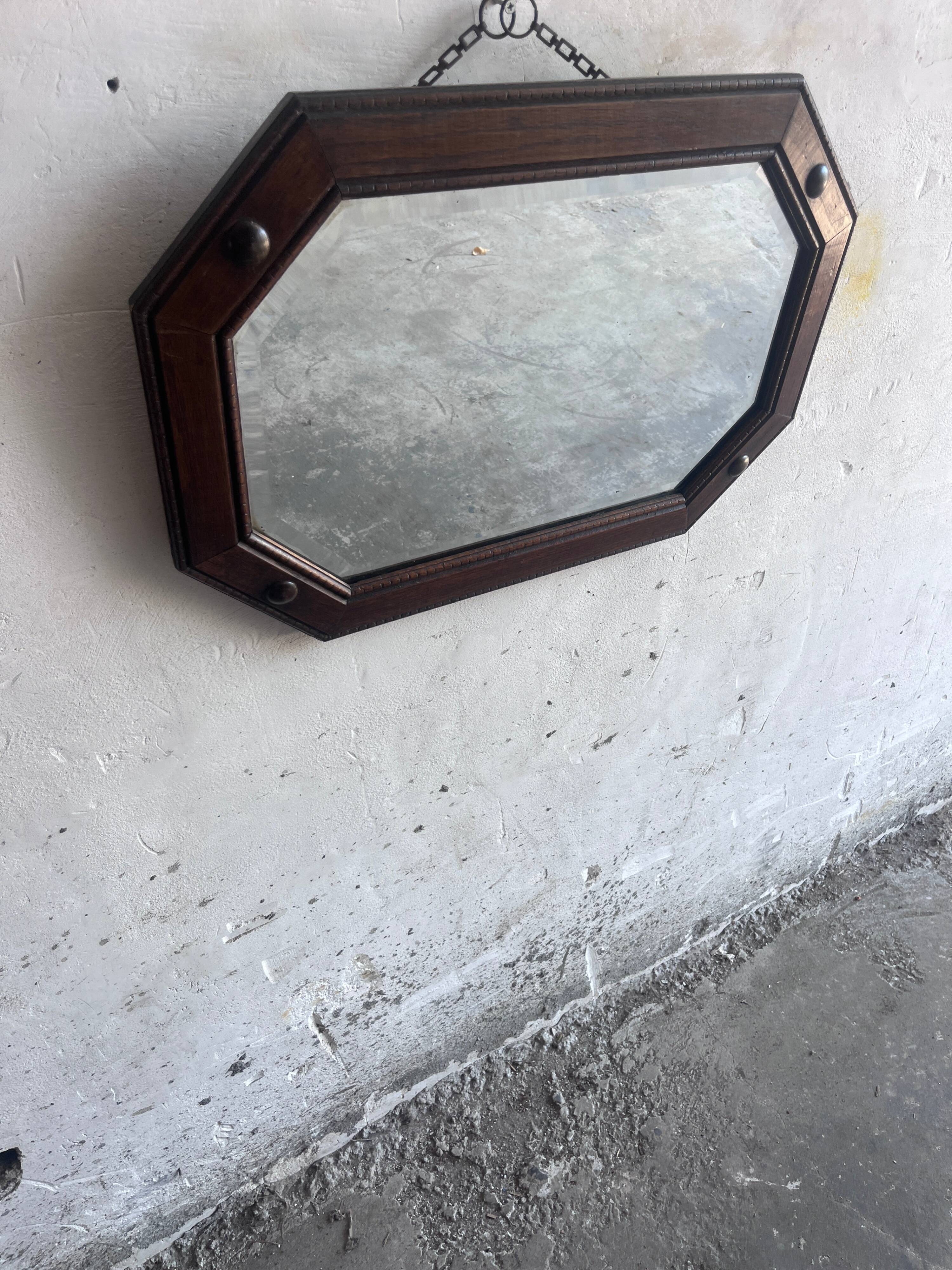 Miroir mural octogonal anglais Arts & Crafts / Art déco, 1920s–1930s
