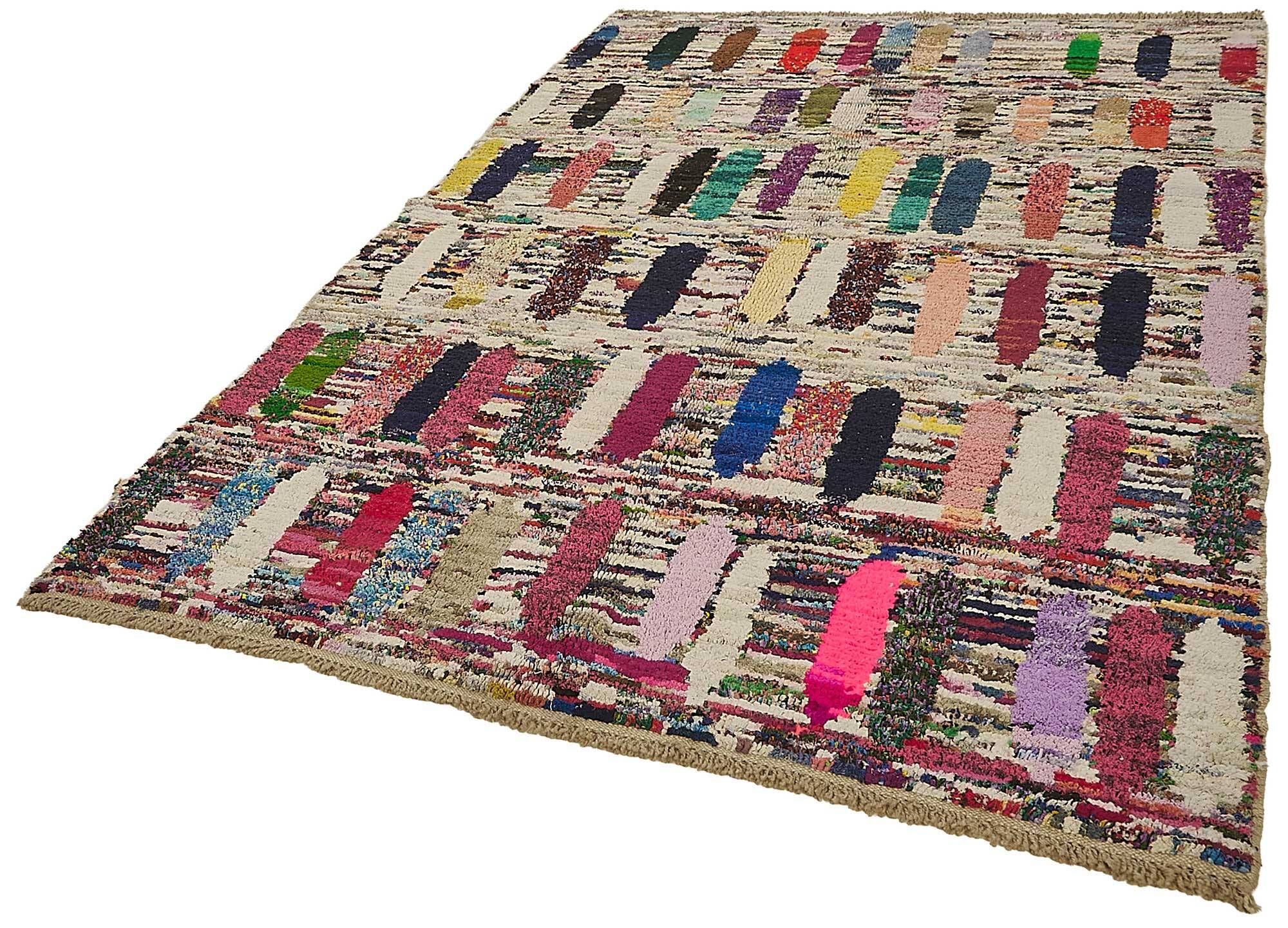 Tapis boho recyclé turc fait main 178 cm x 257 cm