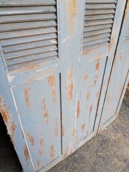 Lot 3 shutters door door carved painted patinated