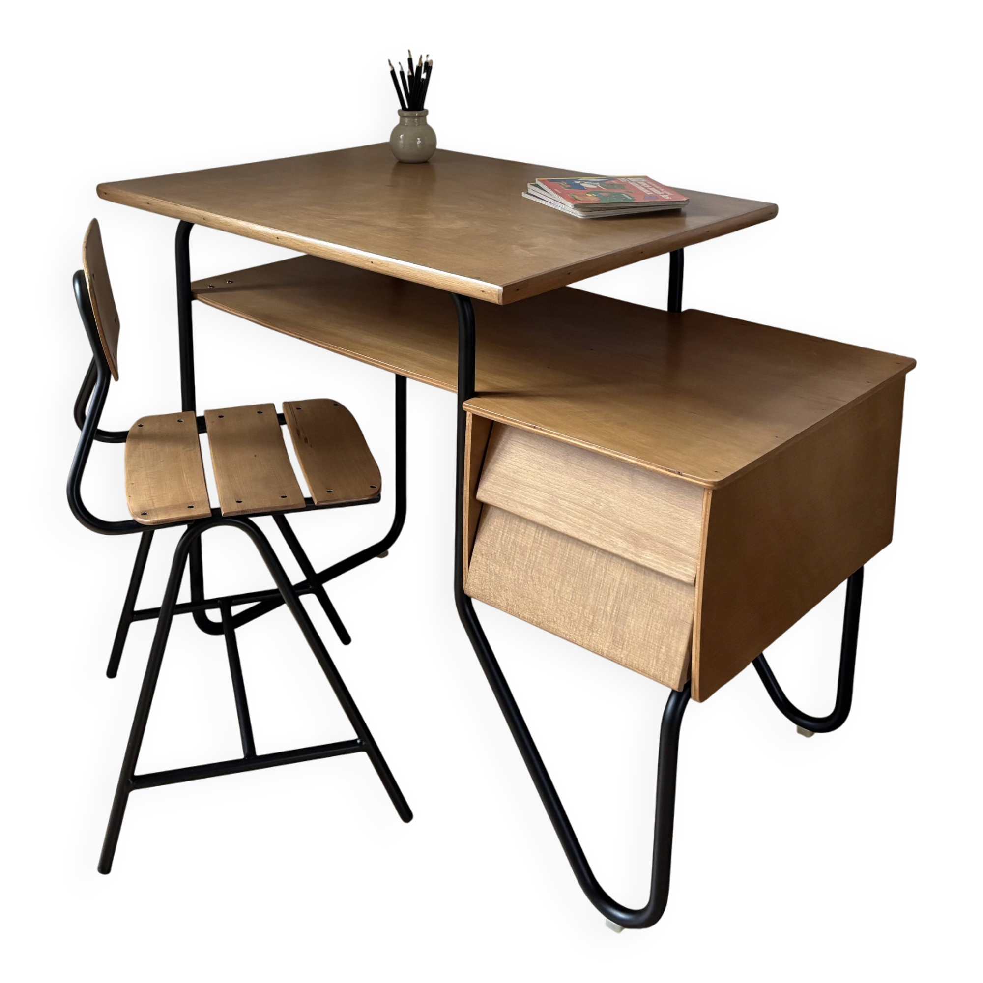 Modernist children's desk and chair