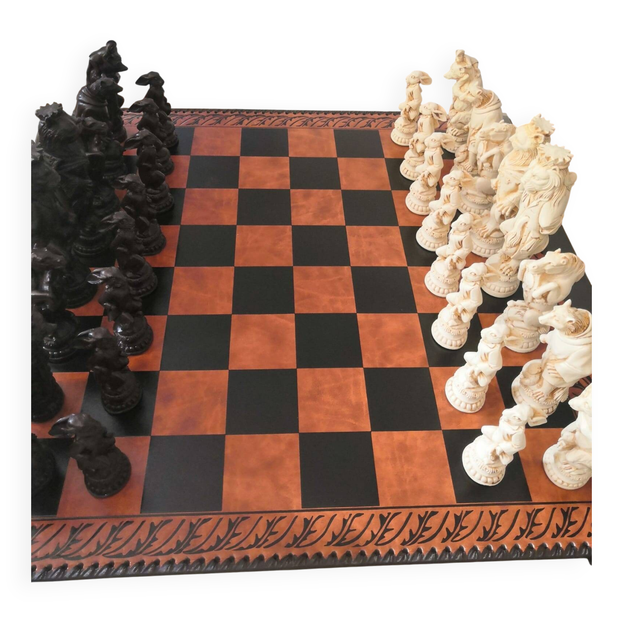 Reynard the Fox Leather Chessboard