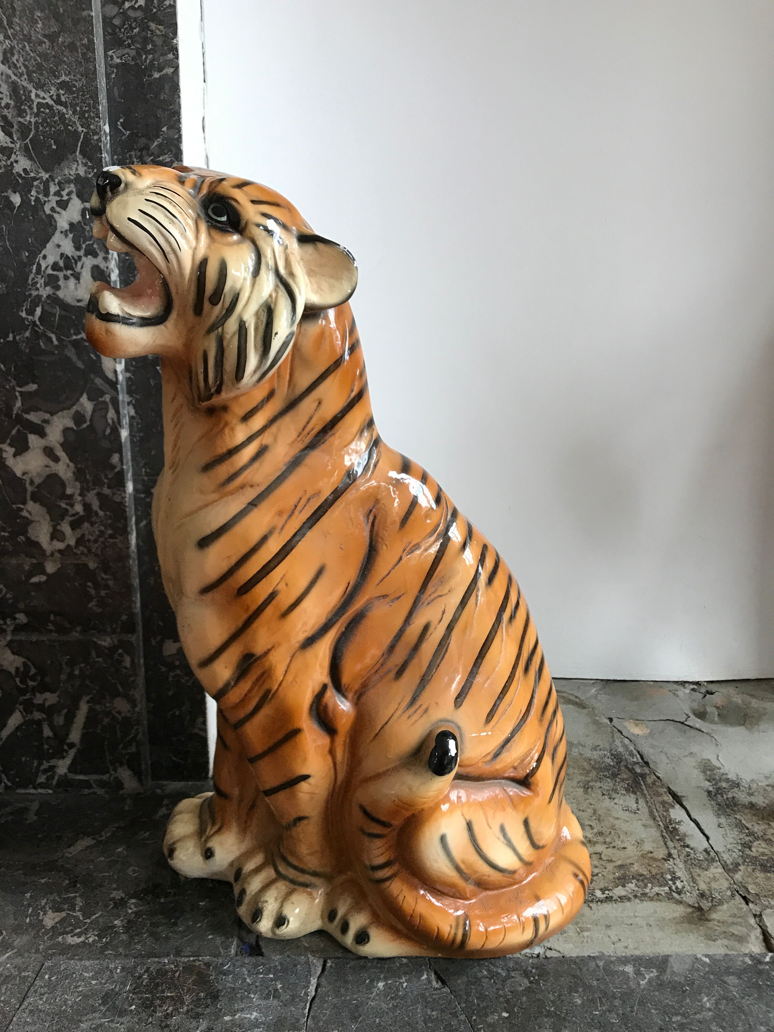 Tiger in earthenware