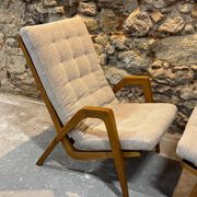 Pair of armchairs by Jan Vaněk, 1940s, fully restored, Czechoslovakia
