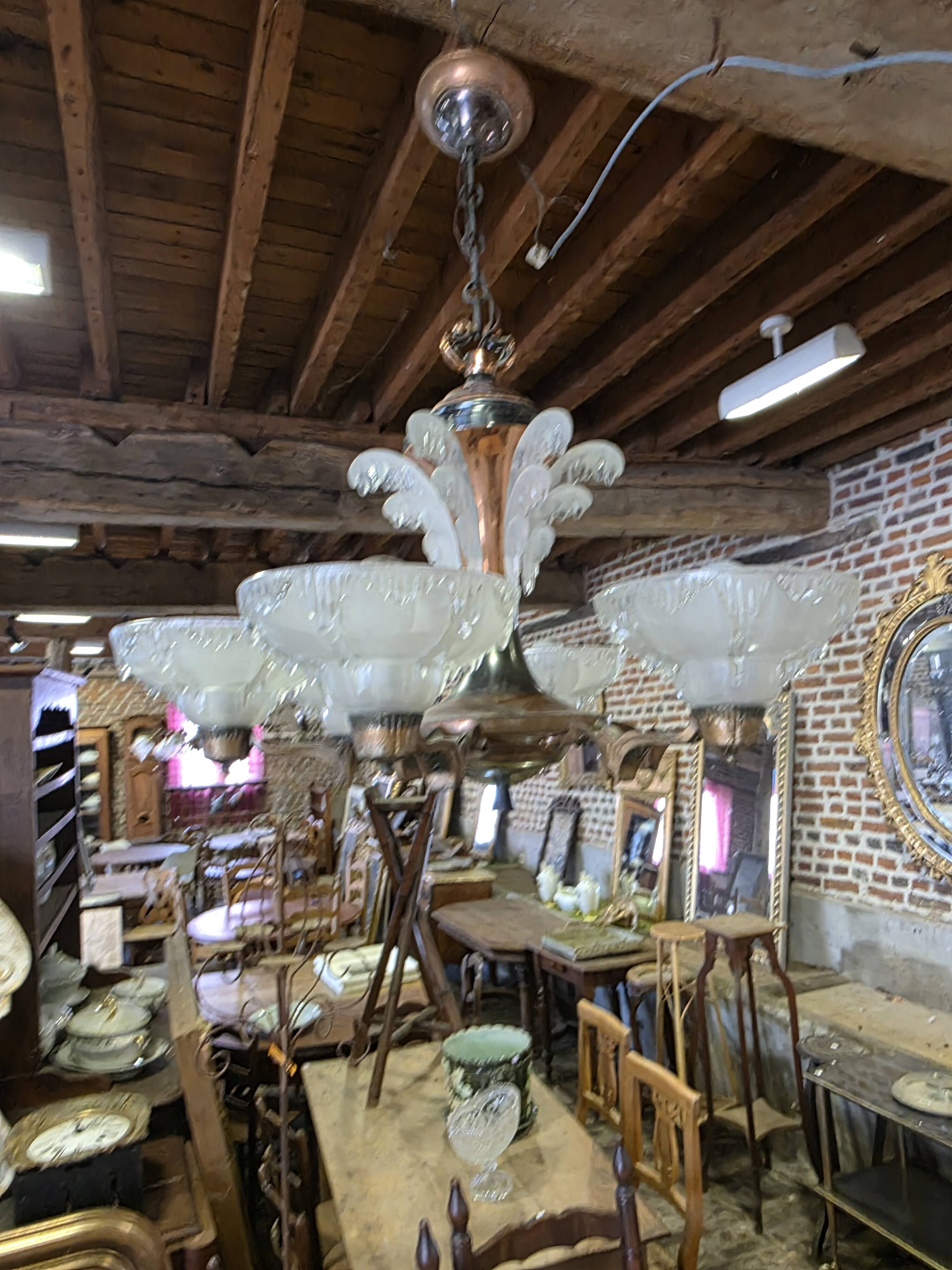 Ezan Art Deco 6-light chandelier