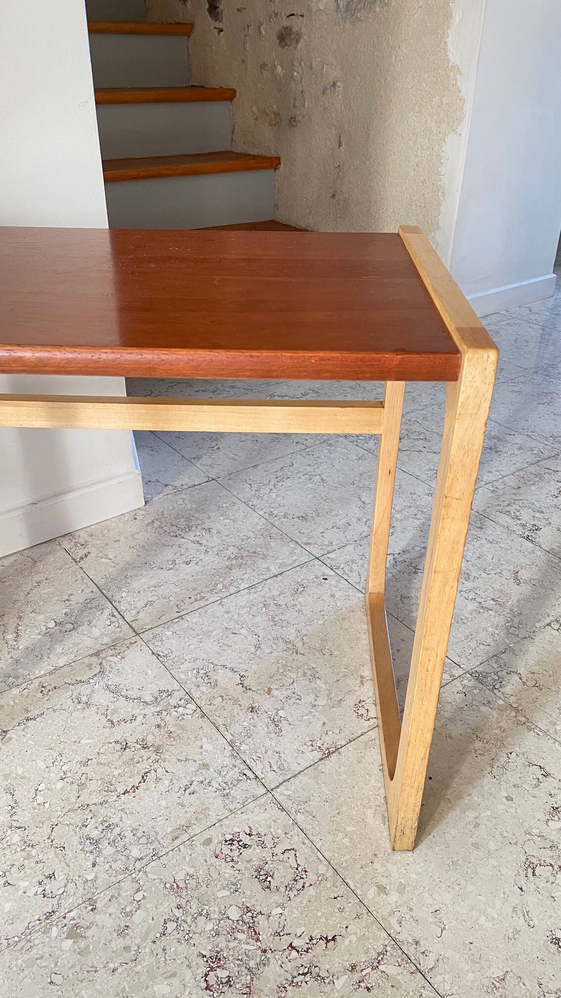 Table basse bois exotique vintage
