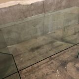 Post modern tempered glass table circa 1980