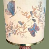 ACCOLAY lamp, ceramic base and Japanese paper lampshade with floral decoration