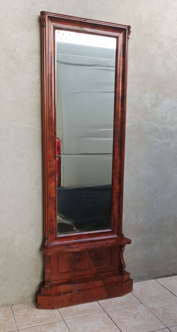 Grand miroir Empire en acajou