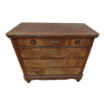 Commode ancienne à 4 tiroirs d’Epoque Louis Philippe en bois massif noyer et placage noyer- Totaleme