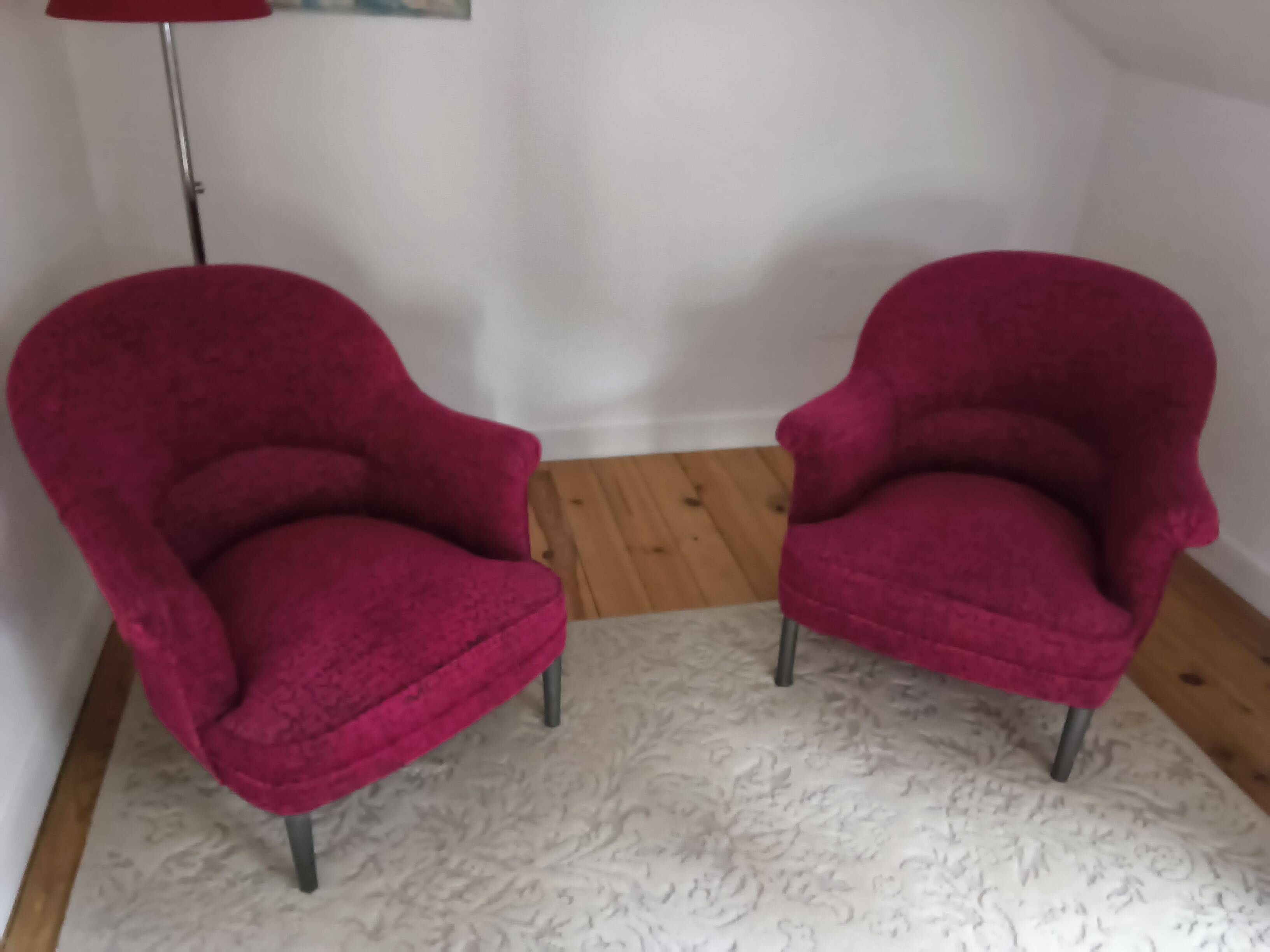 Pair of toad armchairs