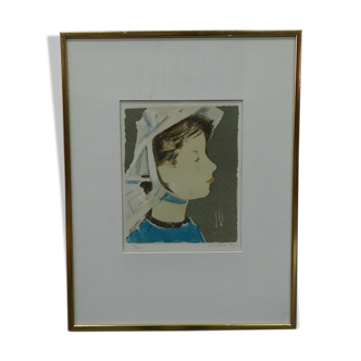 Ove Olson, Hand Signed Litograph, 1971, Framed