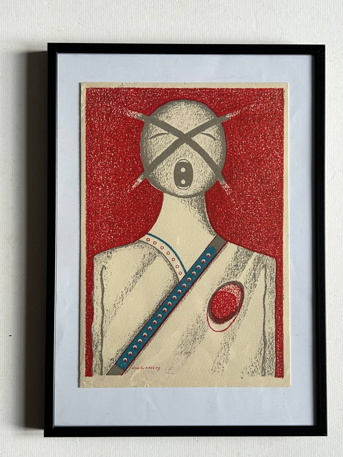 Lithographie originale de Uno Svensson, 1986. Michel Cassé
