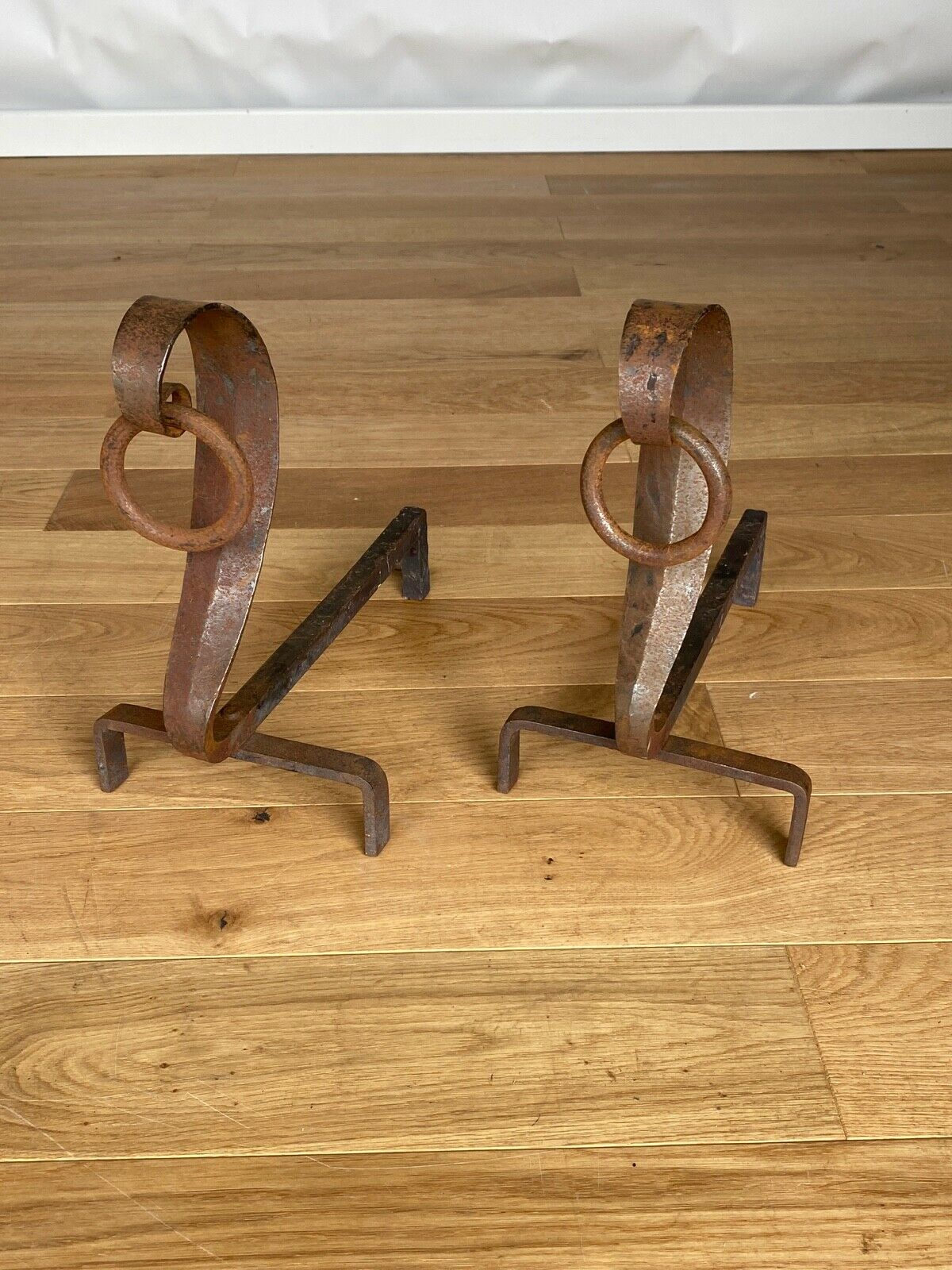 Pair of snake chenets and brutalist rings 1970 raw metal
