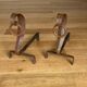 Pair of snake chenets and brutalist rings 1970 raw metal