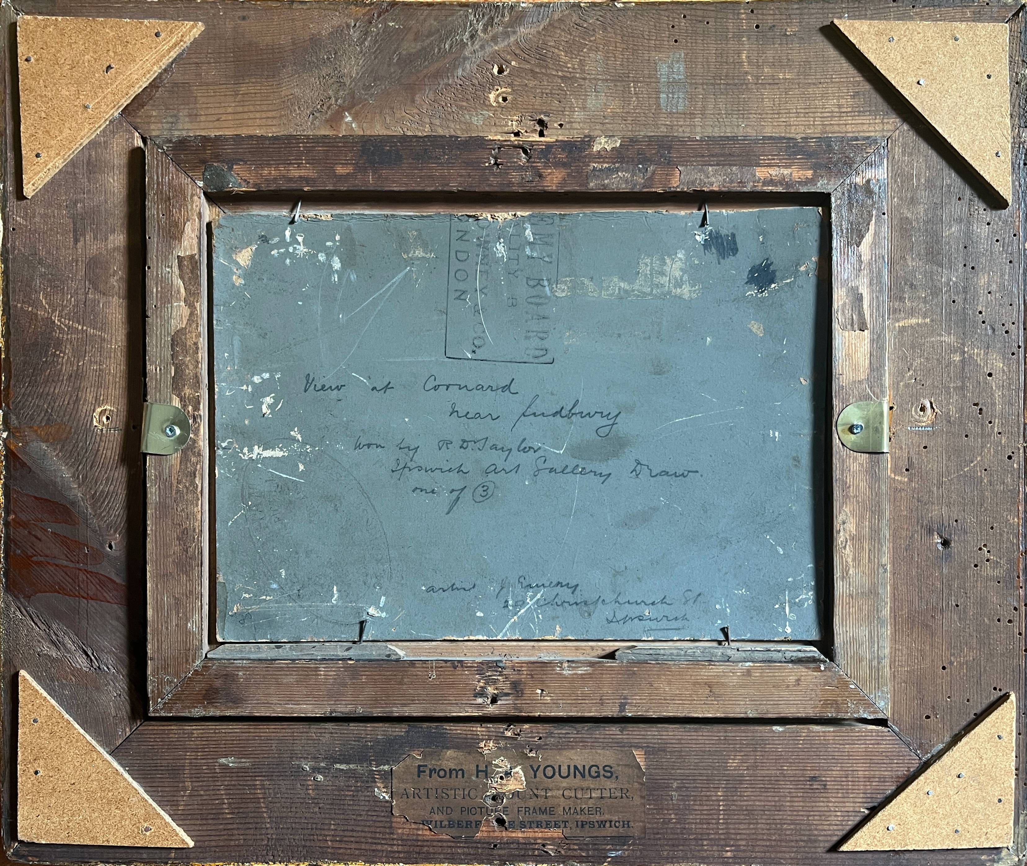 Painting hsp james emery (1819-1899) countryside england fudbury cornard