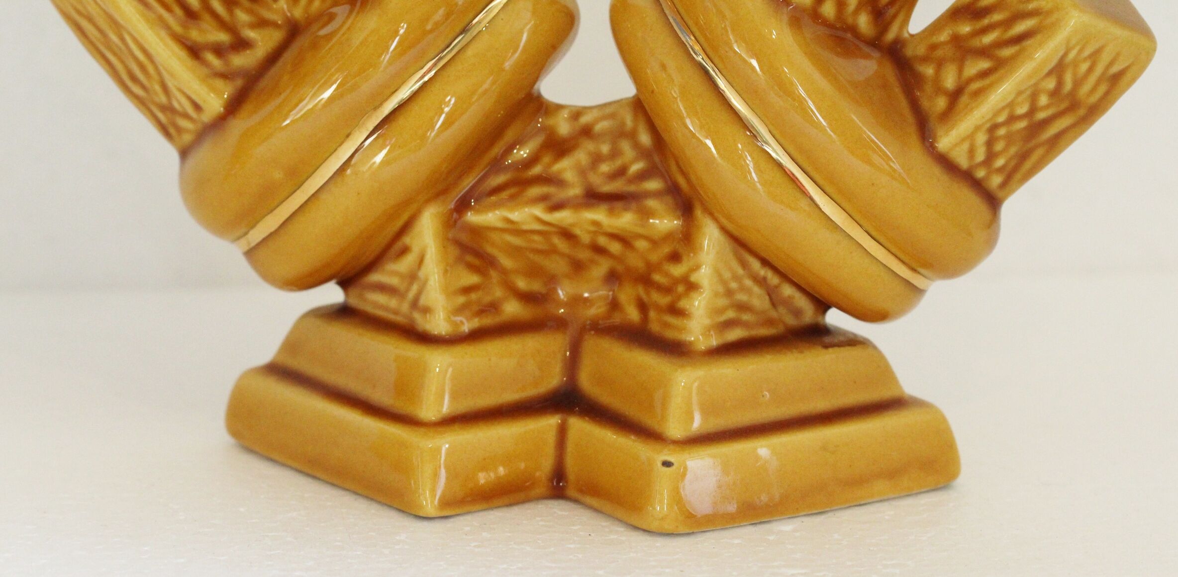 Pair of ceramic candlestick lamps