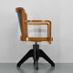 1930s Restored Art Deco Wooden Swivel Office Armchair