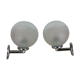 Paire d'appliques inda chrome et globe verre