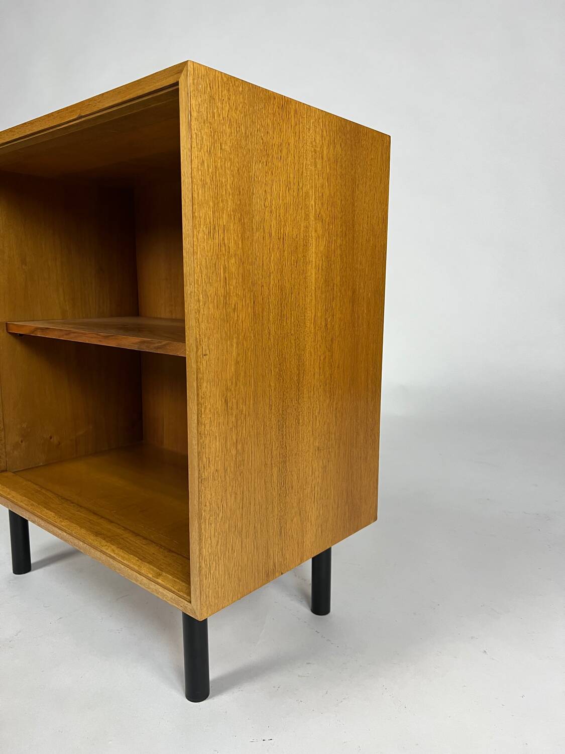 Vintage walnut shelf nightstand 60s mid-century bookcase