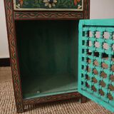 Hand painted wooden bedside table
