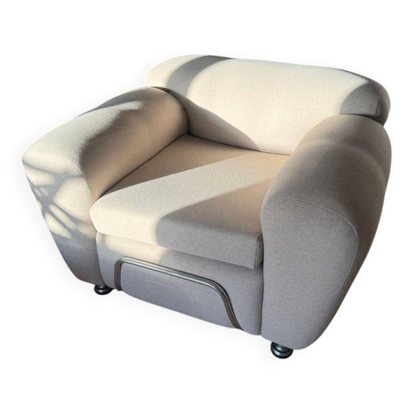 Fauteuil club tubulaire italien 1970