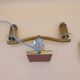 Art Deco lamp pair in brass and glass