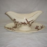 Saucière en faience montereau modèle chardonneret