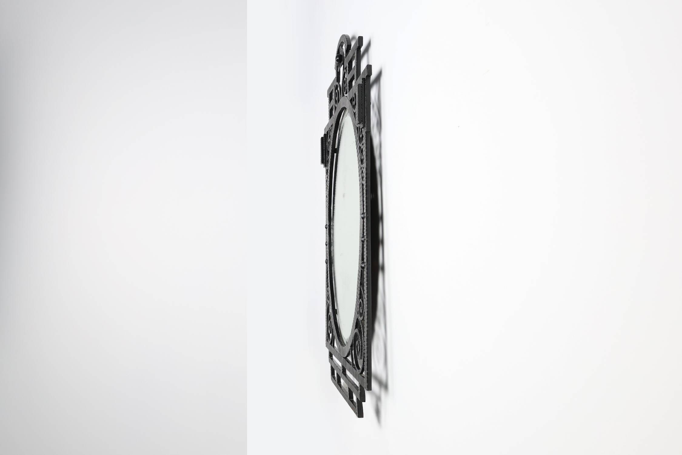 Art Deco Wrought Iron Mirror, France, 1925